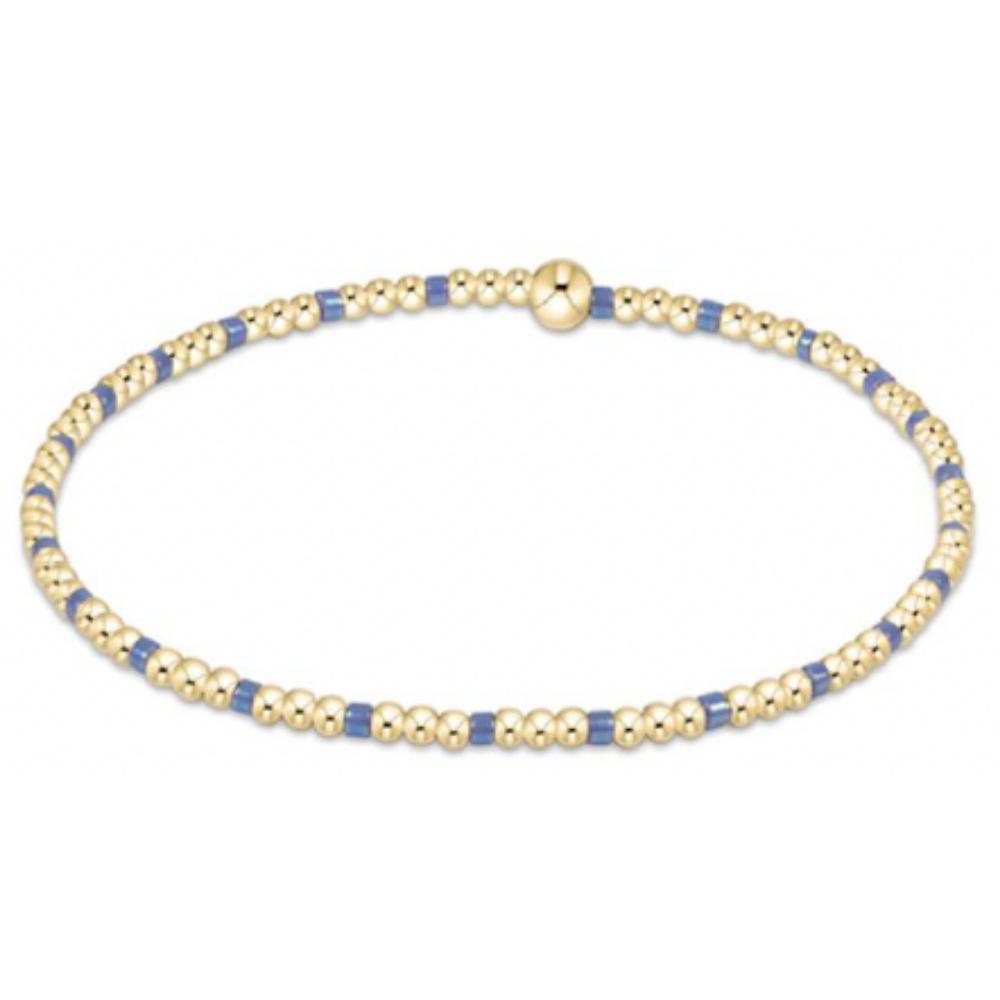 enewton 5.5" egirl Hope Sincerity Pattern 2mm Bead Bracelet - Bright Blue