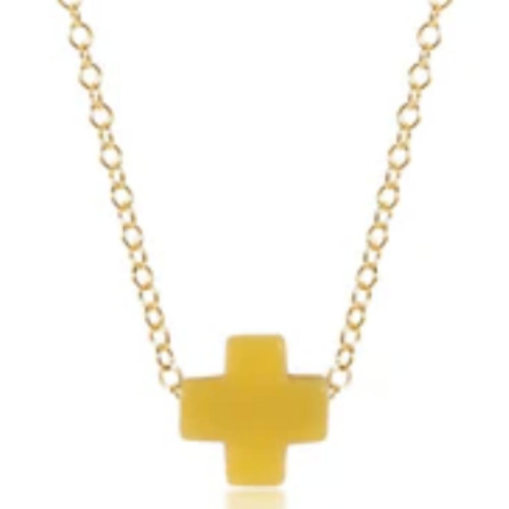 enewton egirl 14" Necklace Gold - Signature Cross Canary *RETIRED*