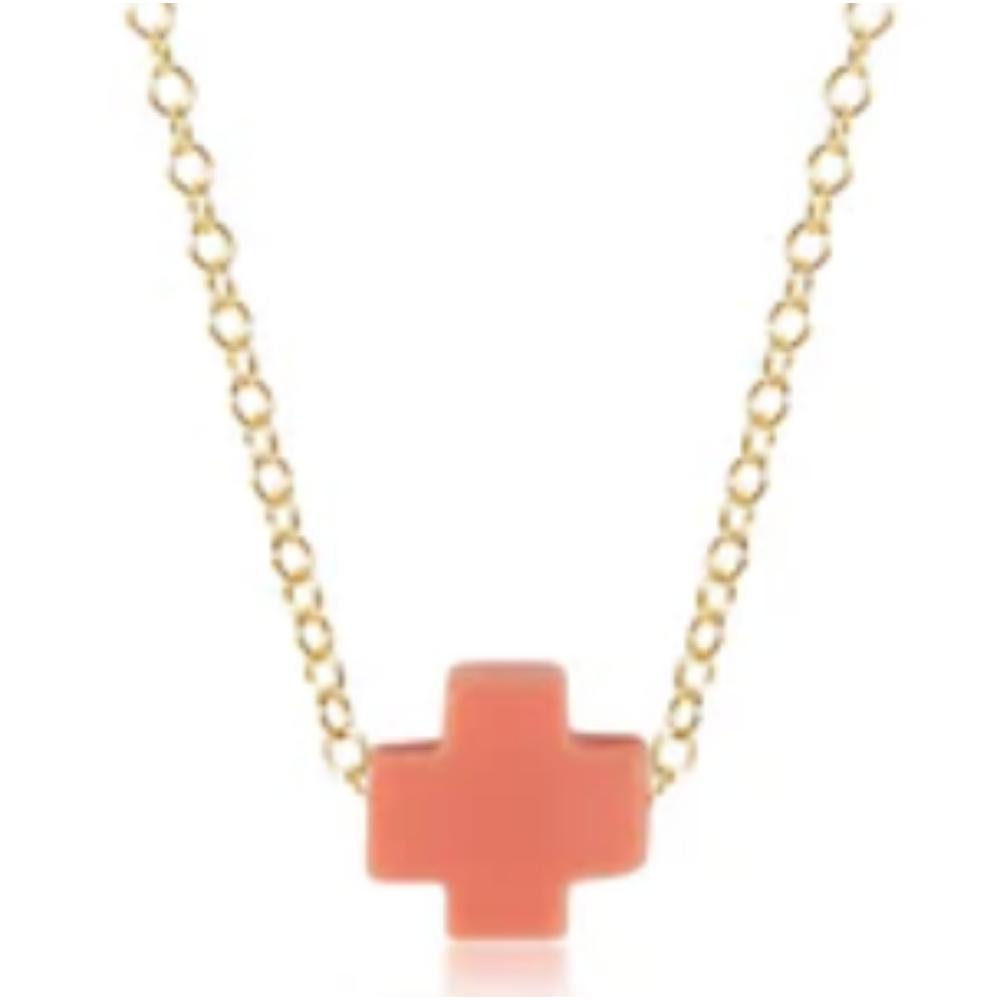 enewton egirl 14" Necklace Gold - Signature Cross Coral