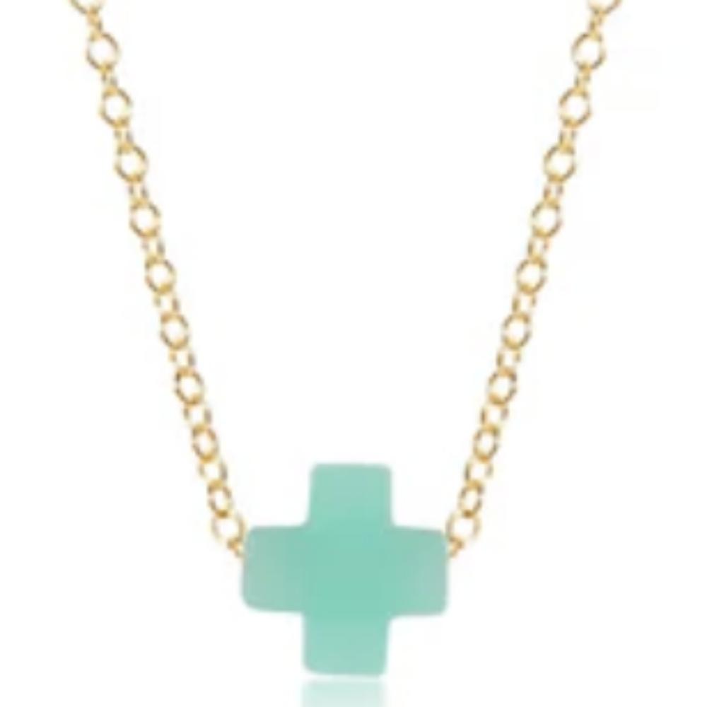 enewton egirl 14" Necklace Gold - Signature Cross Mint