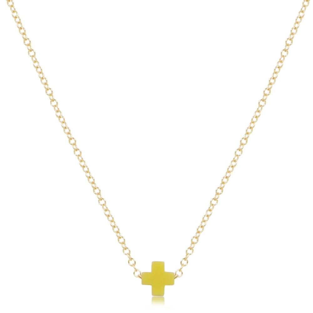 enewton egirl 14" Necklace Gold - Signature Cross Small Canary