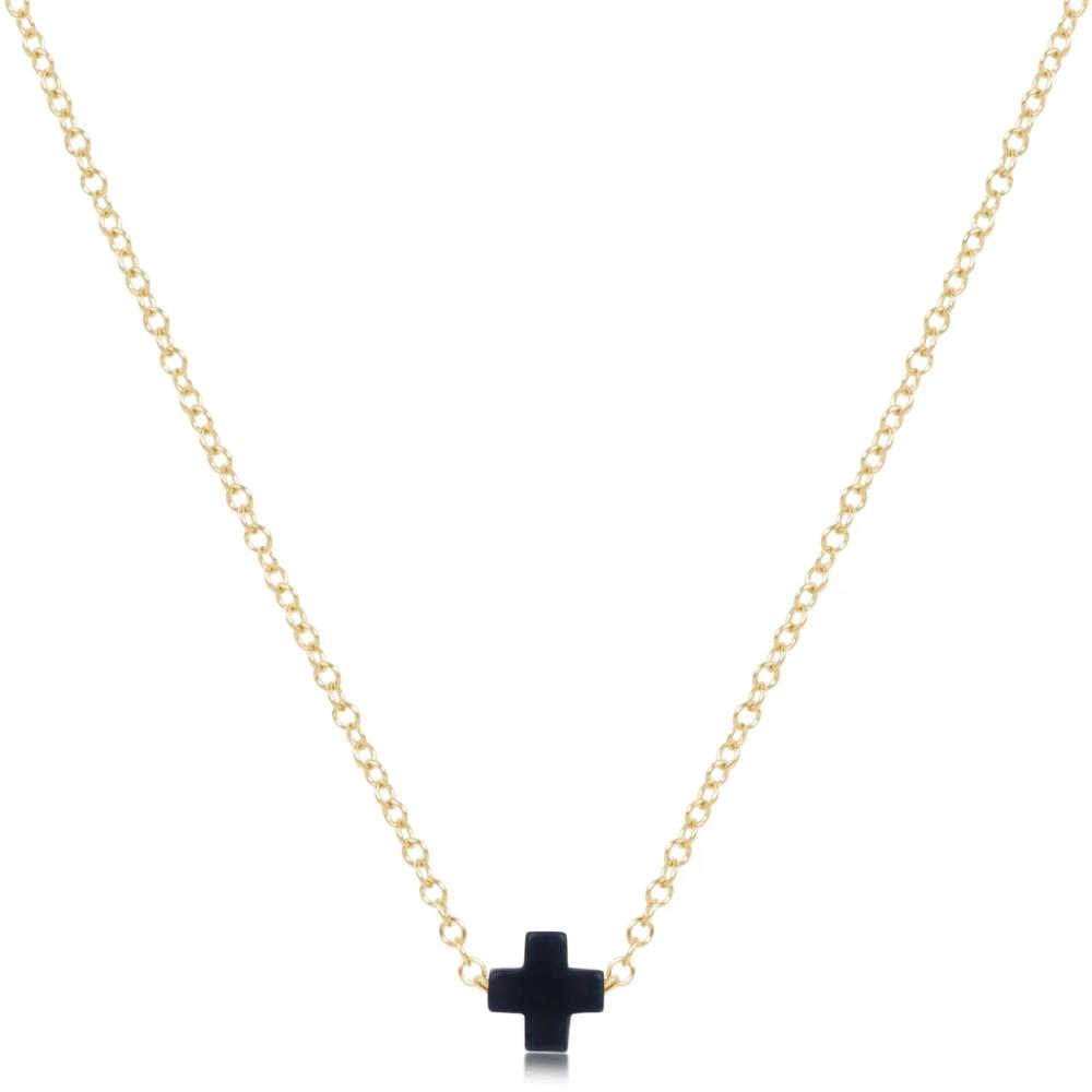 enewton egirl 14" Necklace Gold - Signature Cross Small Navy