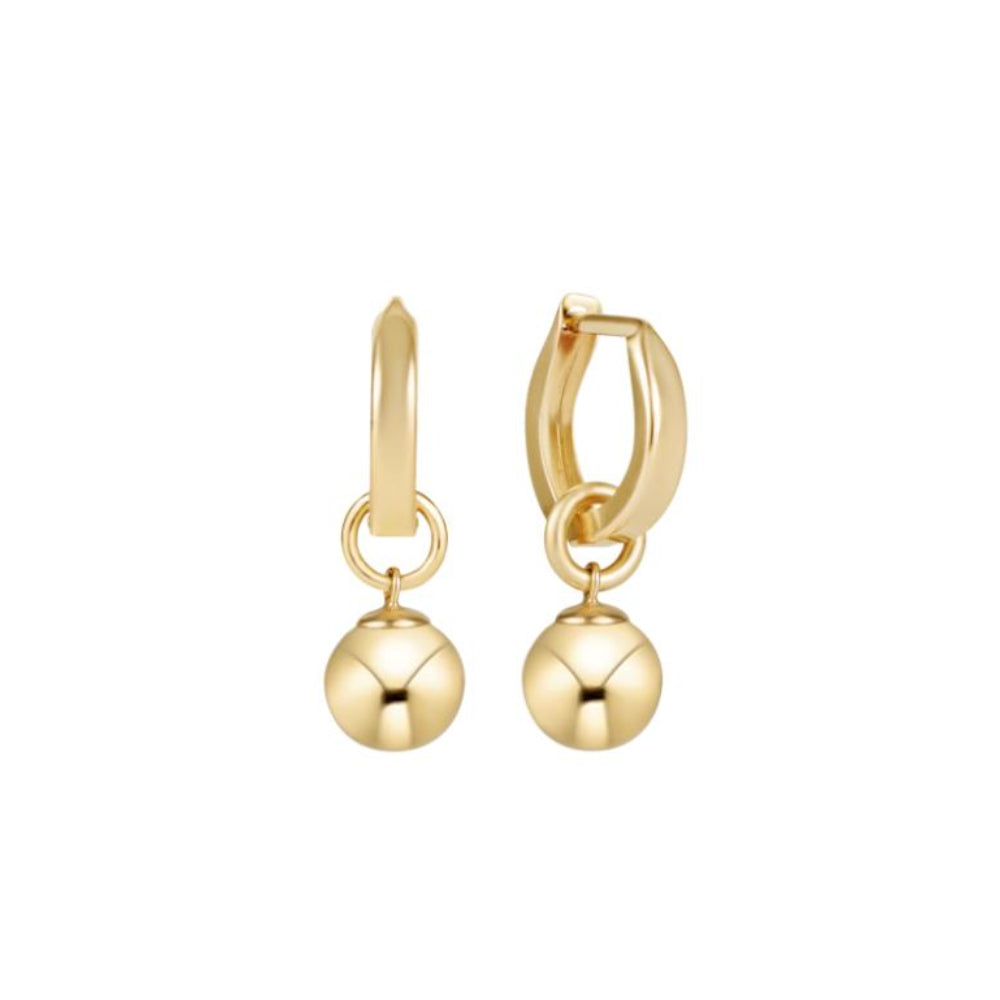 enewton Huggie Gold 0.5" Hoop - Classic Gold 8mm Charm