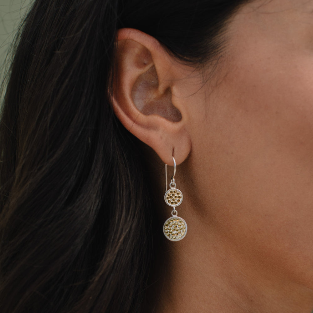 Anna Beck Classic Archive Double Disc Drop Earrings - Two-Tone