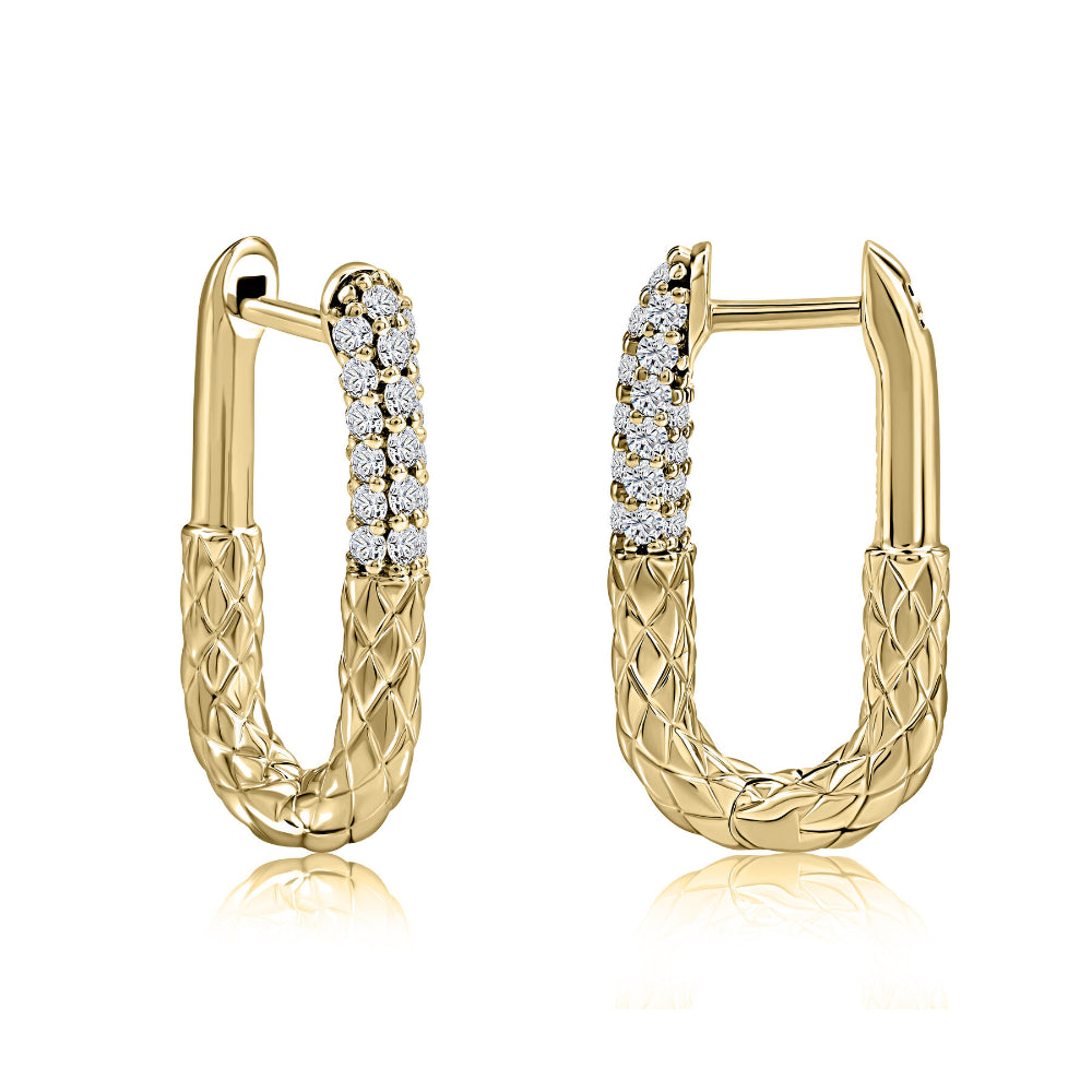 A. Jaffe 14k Gold Chic Small Hoop Earrings with Diamonds