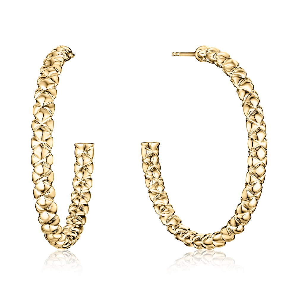 A. Jaffe 14k Yellow Gold Quilted Hoop Earrings