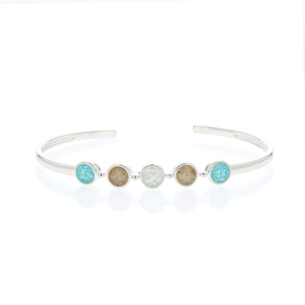 Dune Endless Summer Cuff Bracelet - Turquoise, Ocean City Sand, Mother of Pearl