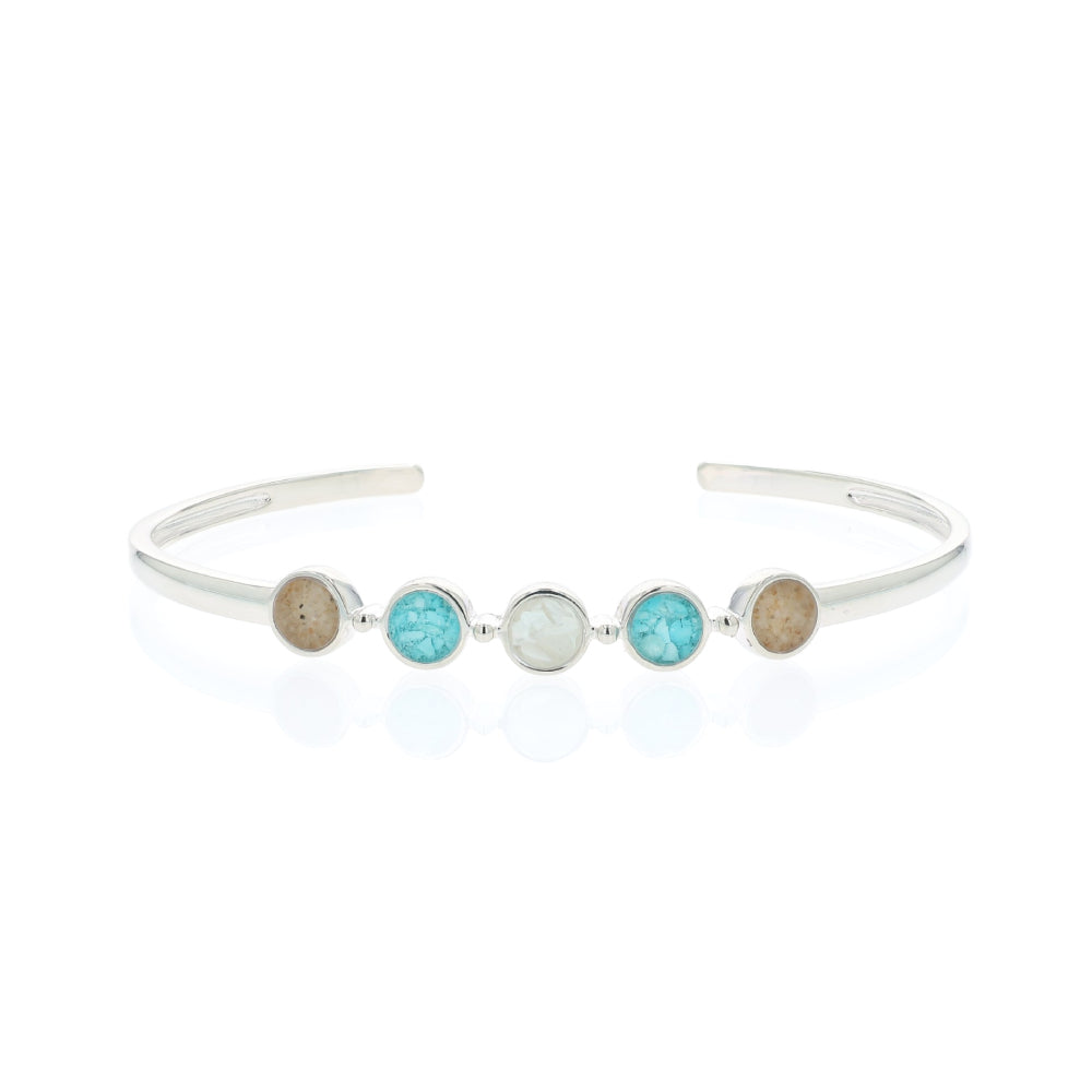 Dune Endless Summer Cuff Bracelet - Ocean City Sand, Turquoise, Mother of Pearl