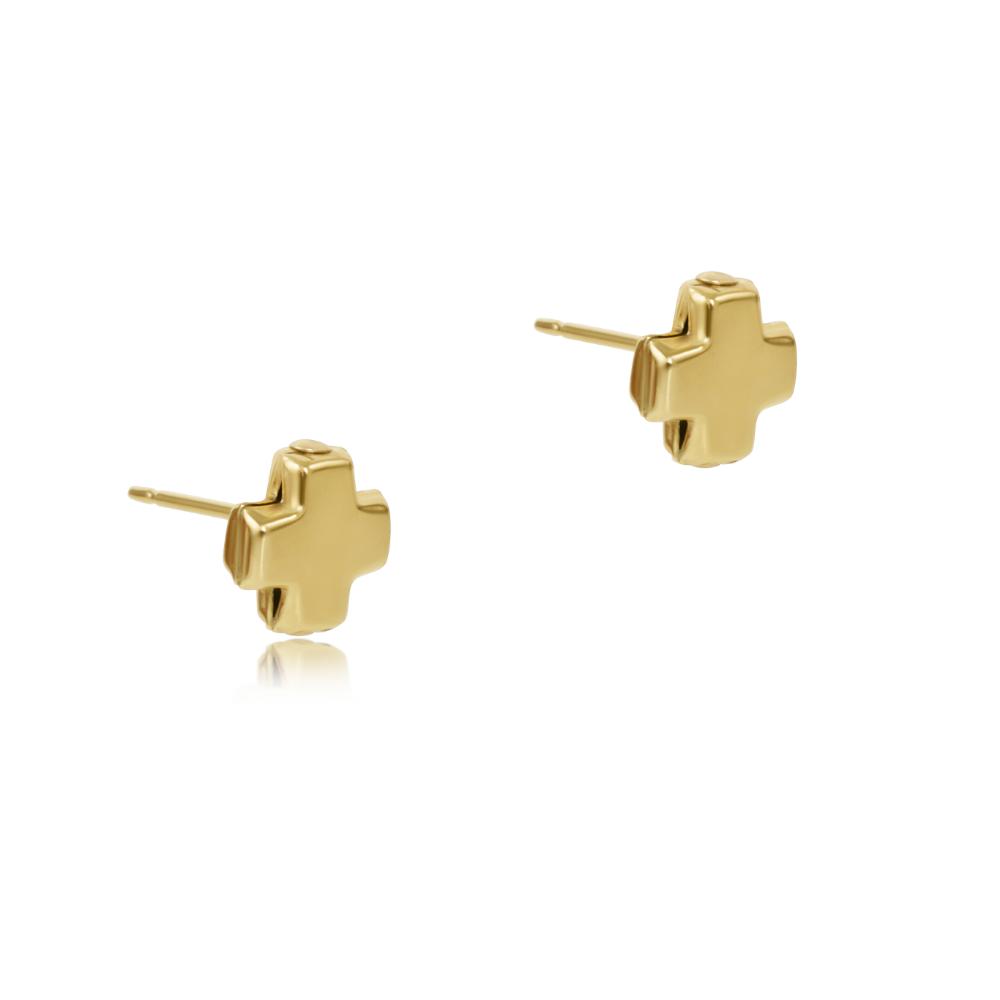enewton Signature Cross Studs - Gold