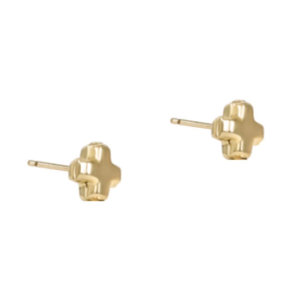 enewton Signature Cross Small Gold Stud - Gold