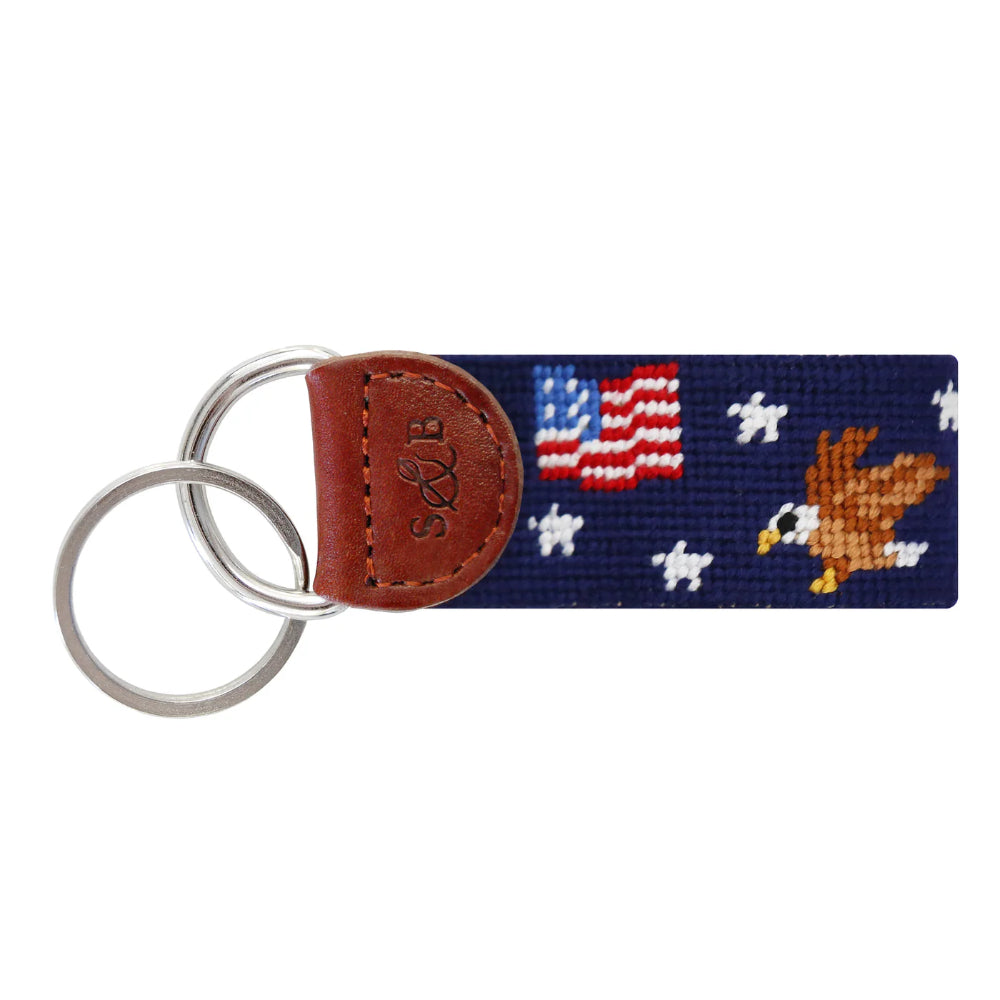 Smathers and Branson Americana Pattern Key Fob (Dark Navy)
