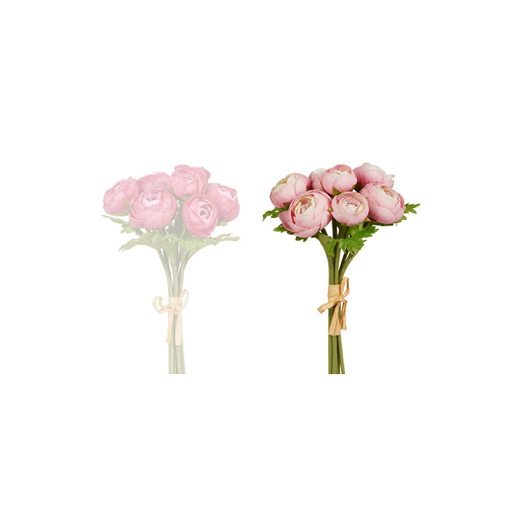 Raz Imports 11" Pink & Light Pink Soft Touch Ranunculus Bundle