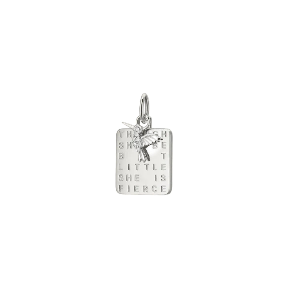MRK Sterling Silver "She Is Fierce" Necklace with Sapphire