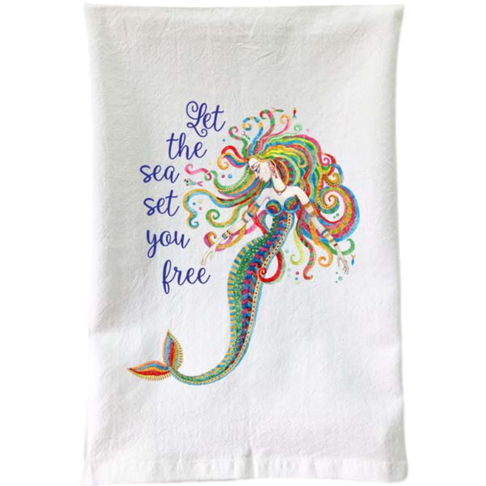 Boho Mermaid Flour Sack Towel