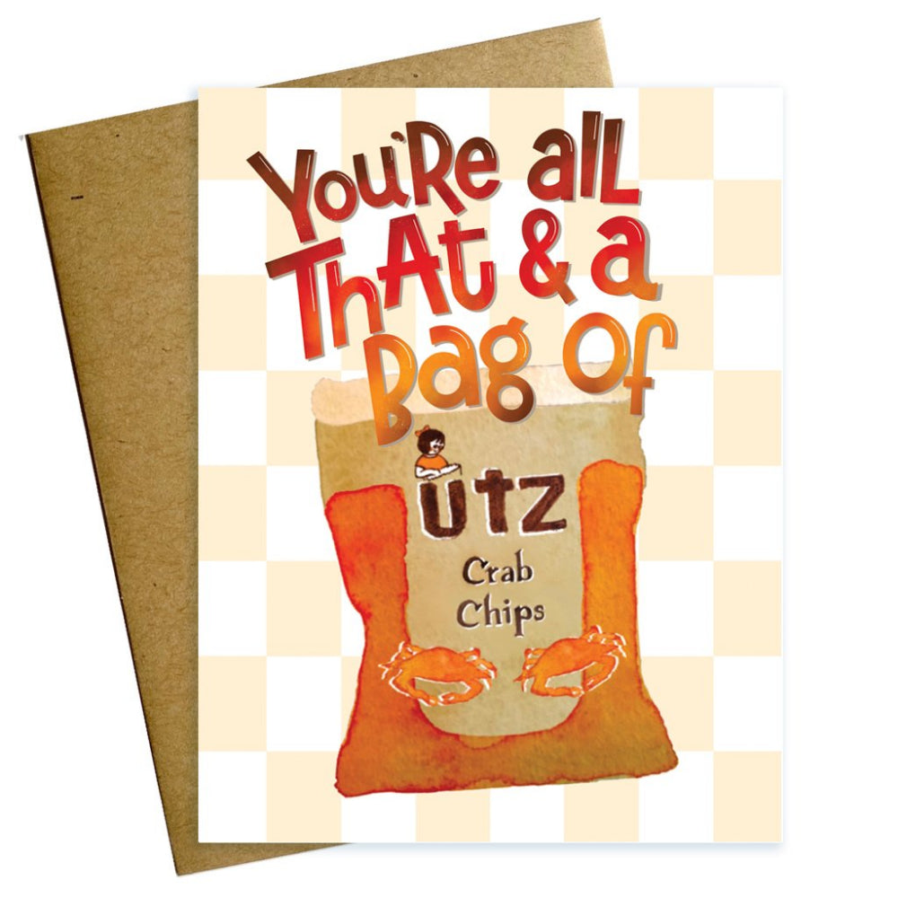 Maggie Moore Studio All That and A Bag of Crab Chips Blank Greeting Card