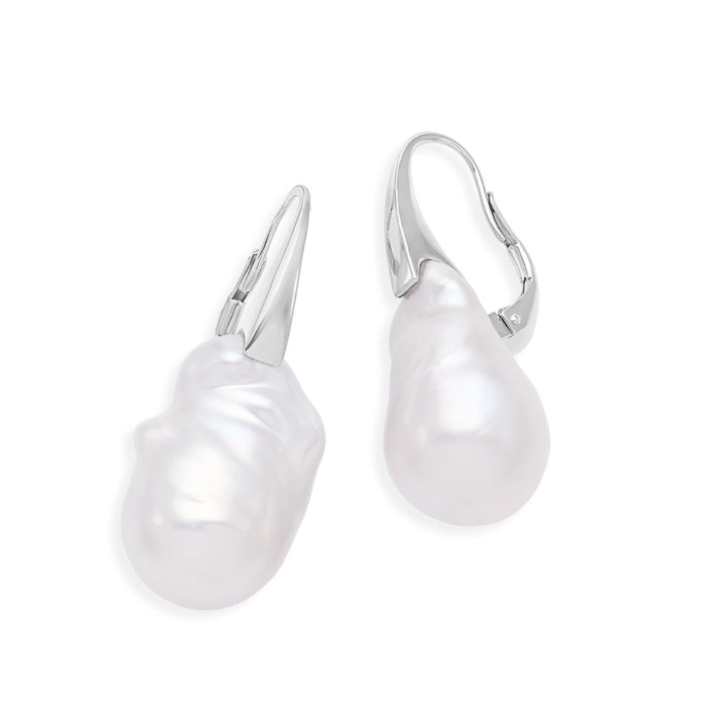 Mastoloni 18kt Baroque Pearl Drop French Lever Earrings