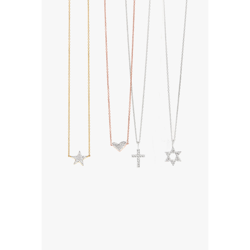 Kendra Scott Heart 14k Gold Pendant Necklace in White Diamond