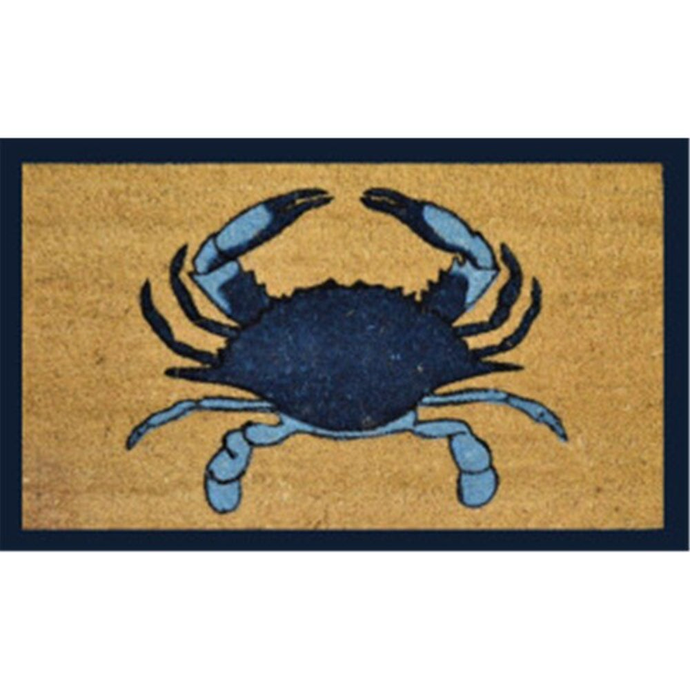 Single Blue Crab with Blue Border Mat