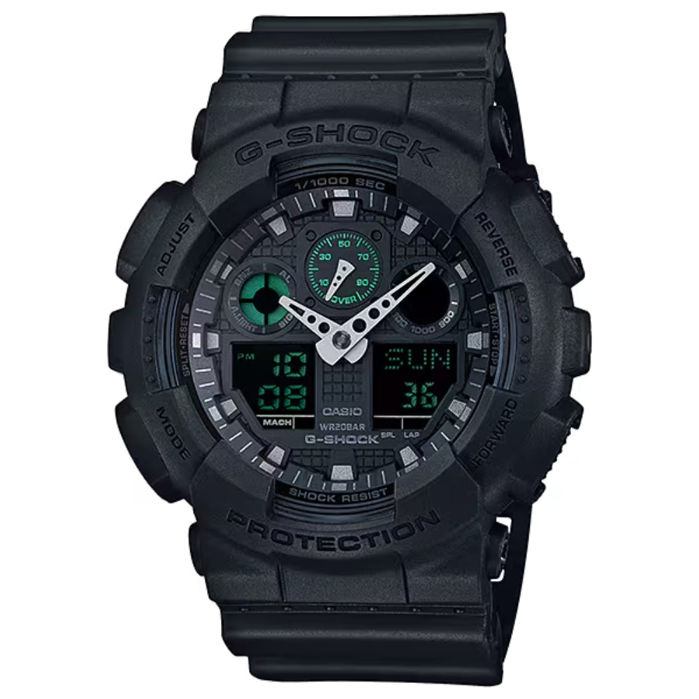 G-Shock Analog/Digital GA-100 Series Black Resin Watch
