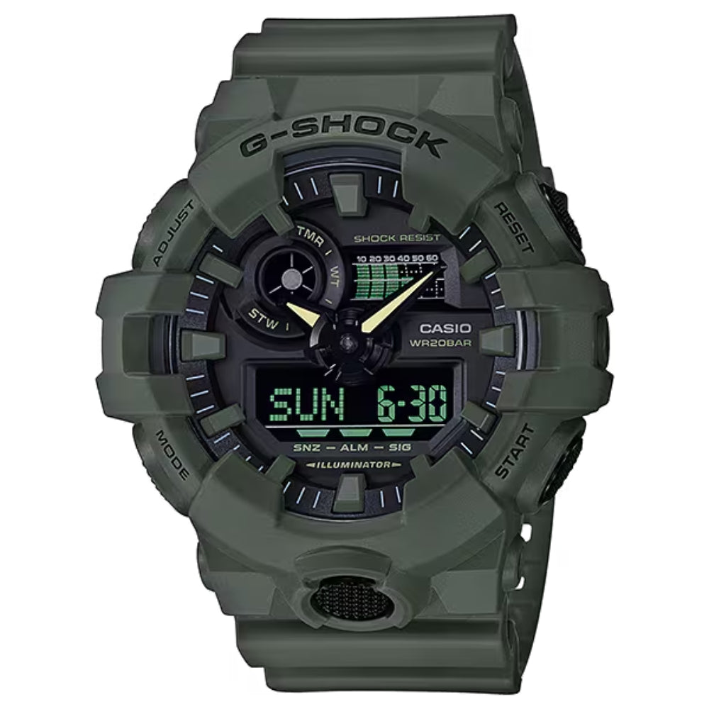 G- Shock Analog/Digital GA-700 Series Green Resin Watch