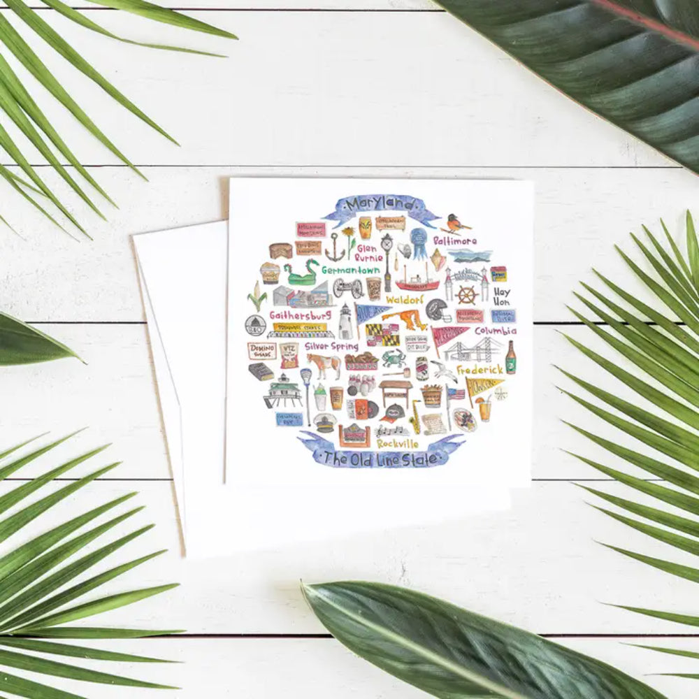 Maryland Icon Blank Watercolor Notecard