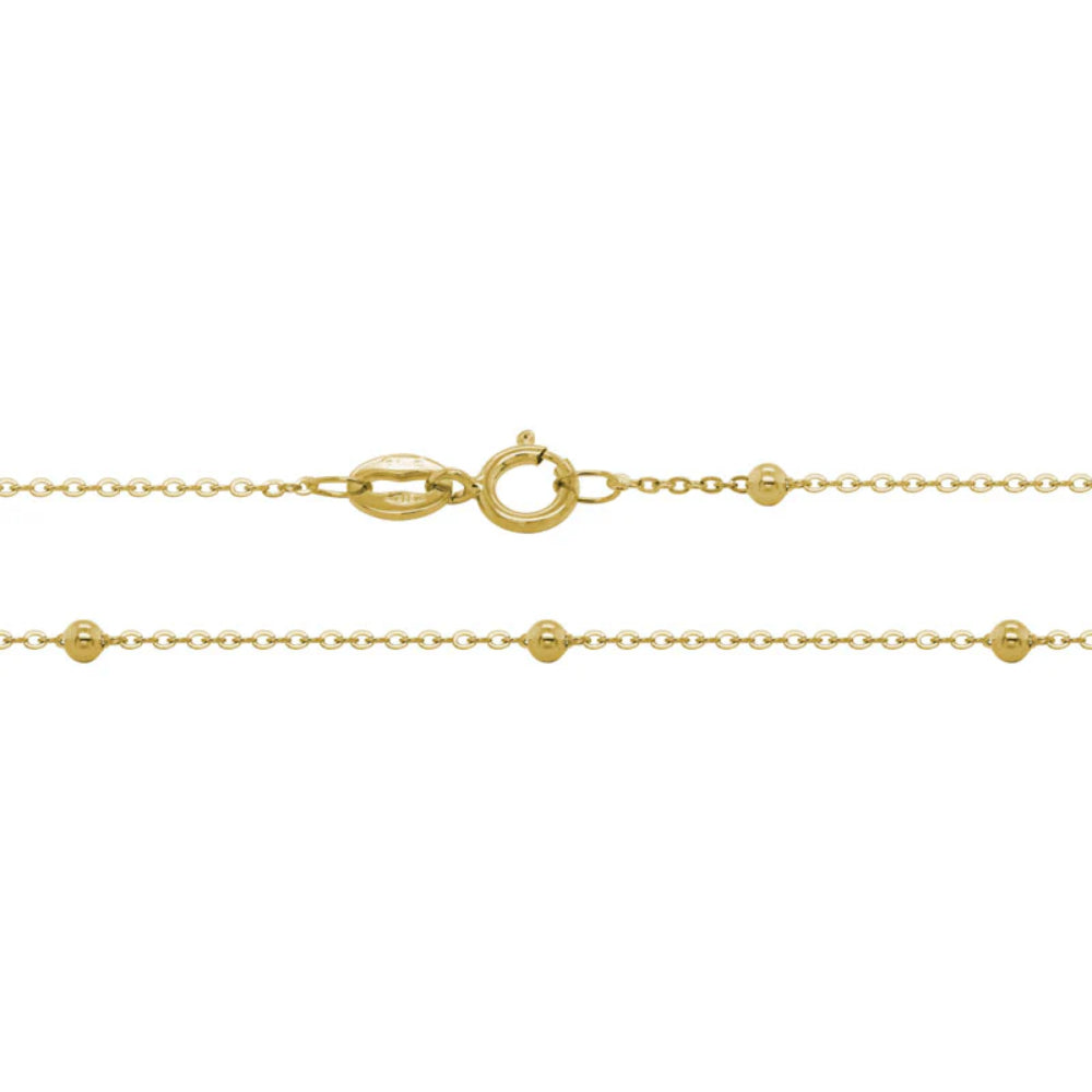 14k Gold Bead Station Necklace
