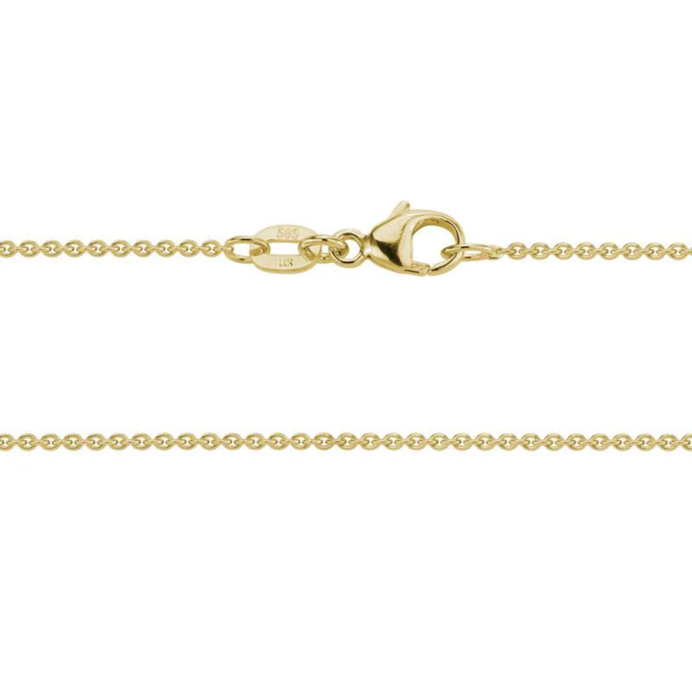 14k Gold 1.2mm Cable Chain, 18"