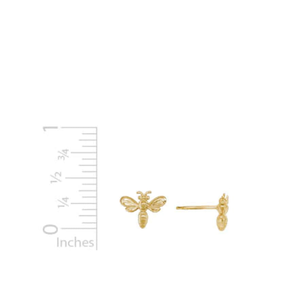 14k Gold Bee Studs