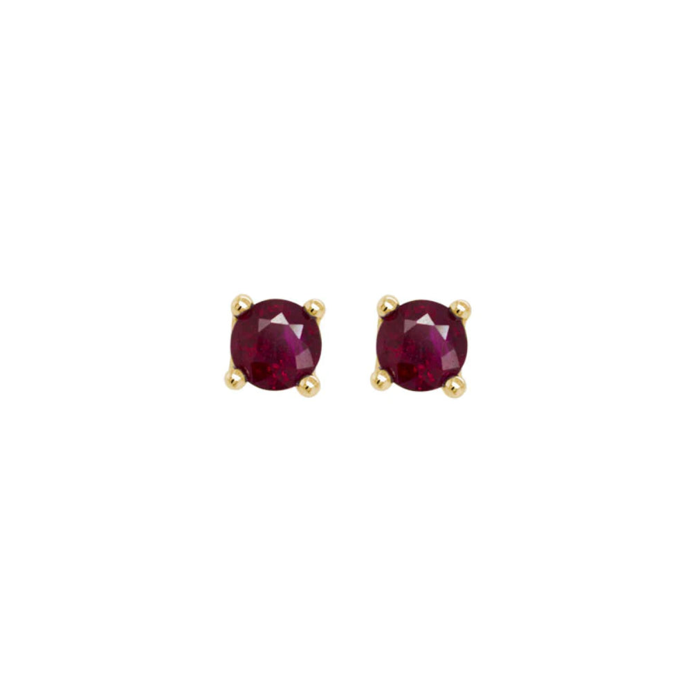 14k Gemstone Stud Earrings