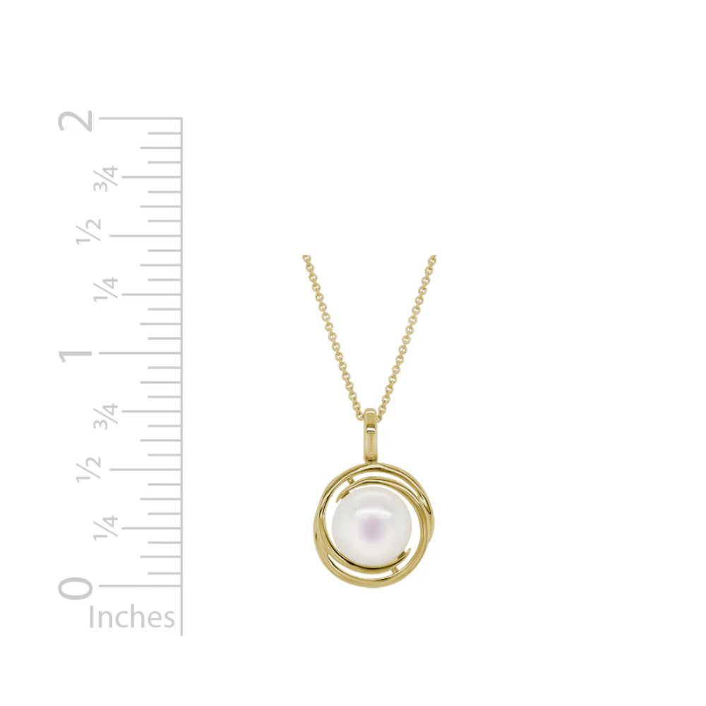 14k Gold Freshwater Pearl Pendant Necklace