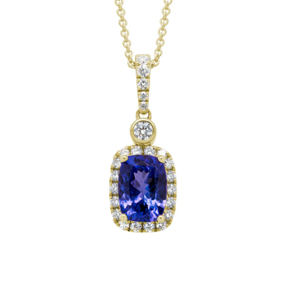 14k Tanzanite and Diamond Pendant Necklace
