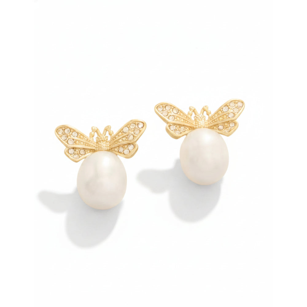 Spartina Vintage Bee Bauble Stud Pearl Earrings