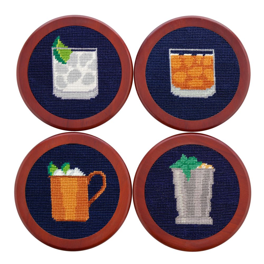 Smathers & Branson Gentleman's Drink Coasters-Dark Navy