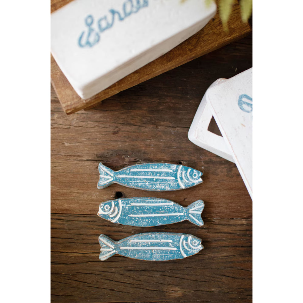 Kalalou Painted Clay Sardines in a Box