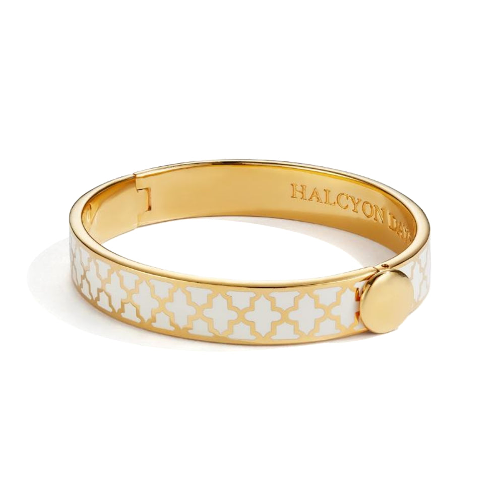 Halcyon Days 1cm Agama Gold Hinged Enamel Bangle