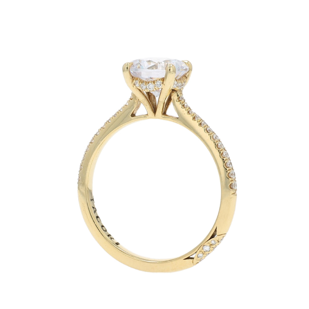 Tacori 18k Gold Founder's Collection Round Diamond Halfway Engagement Ring