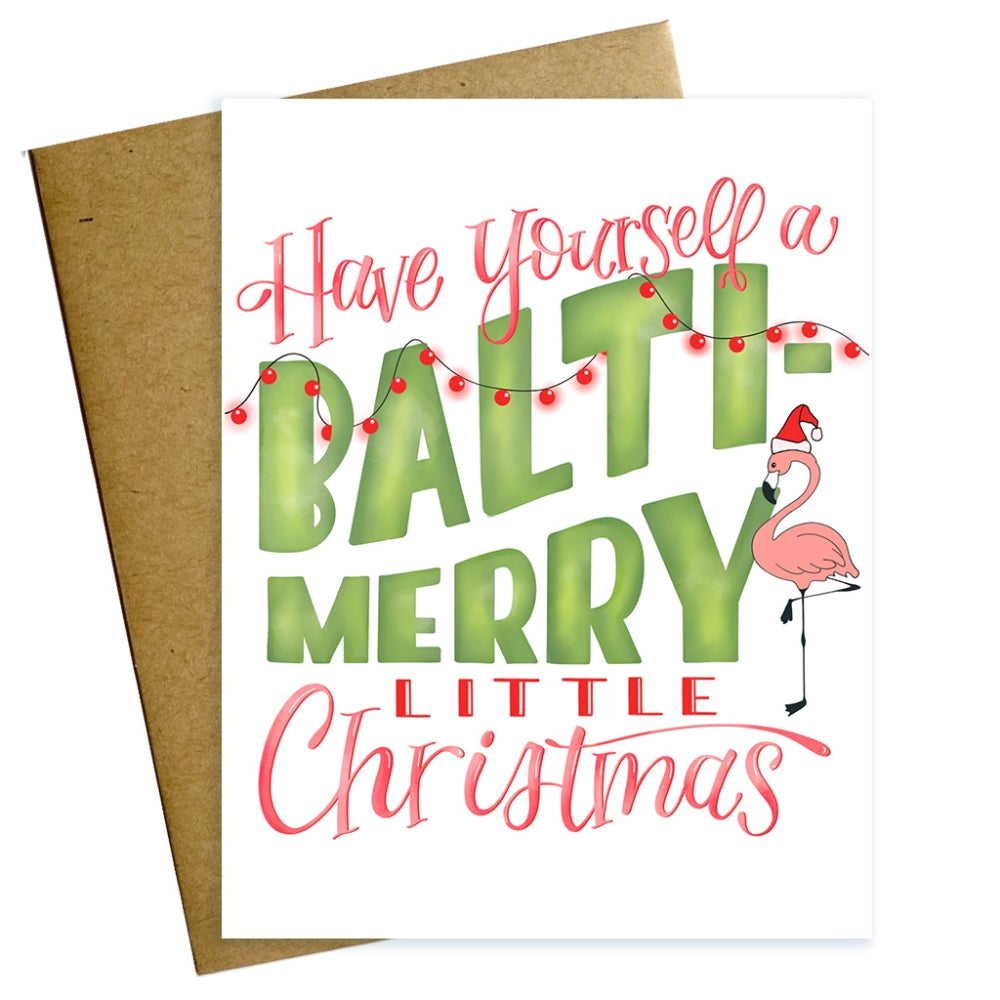 Maggie Moore Studio Have A Balti-Merry Little Christmas Card-Blank Christmas Card