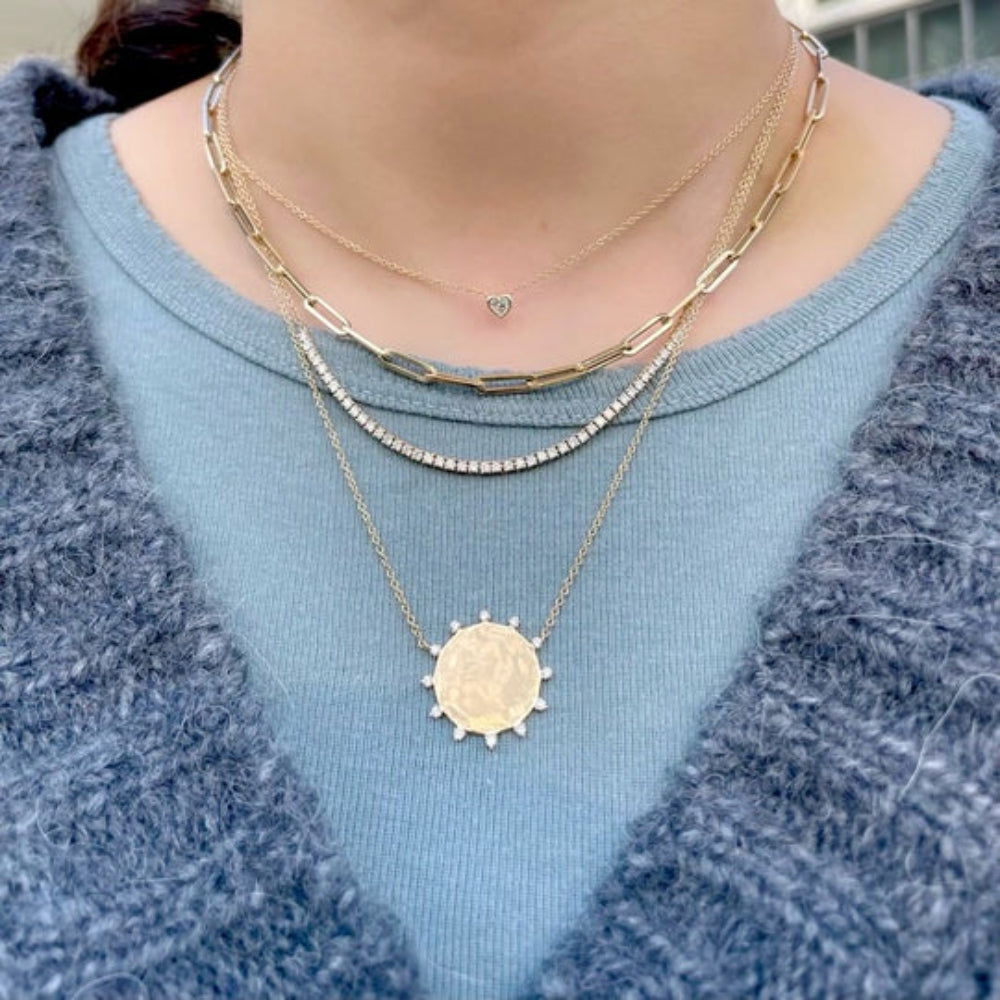 Rachel Reid 14k Diamond Sun Necklace