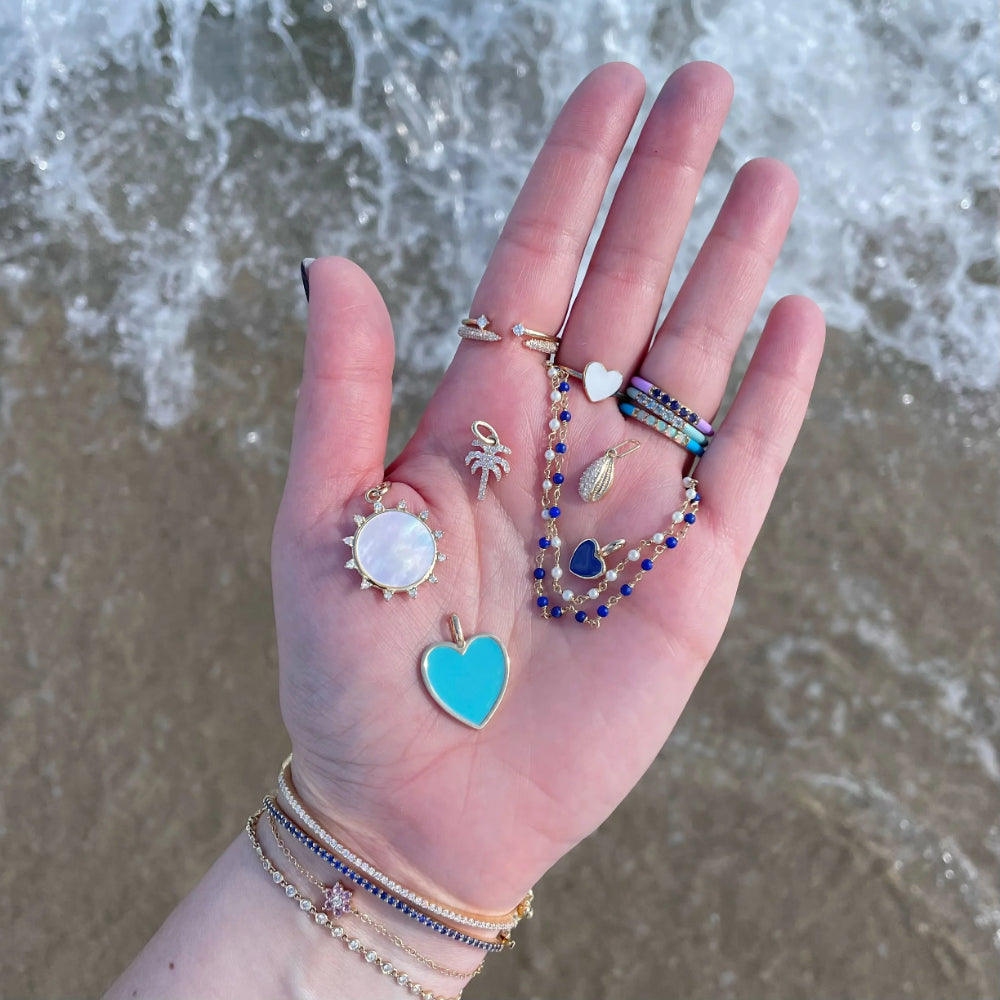 Rachel Reid 14k Gold Diamond Palm Tree Charm