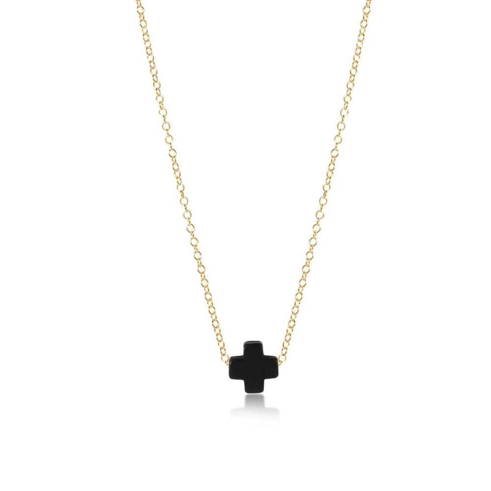 enewton 16" Necklace Gold - Signature Cross Onyx