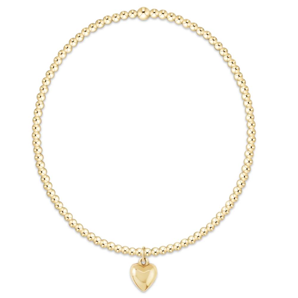 enewton 5.5" egirl Classic Gold 2mm Bracelet - Love Plush Small Gold Charm