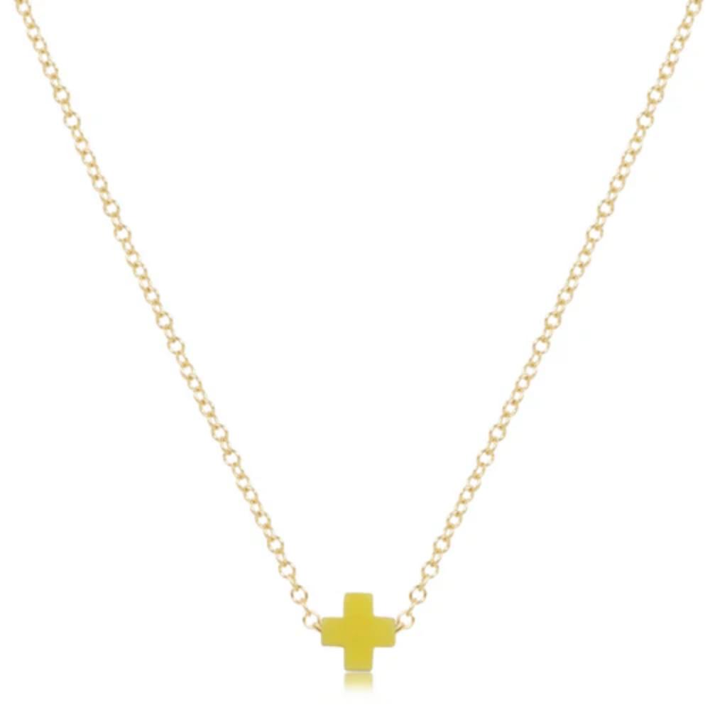 enewton 16" Necklace Gold - Signature Cross Small Canary