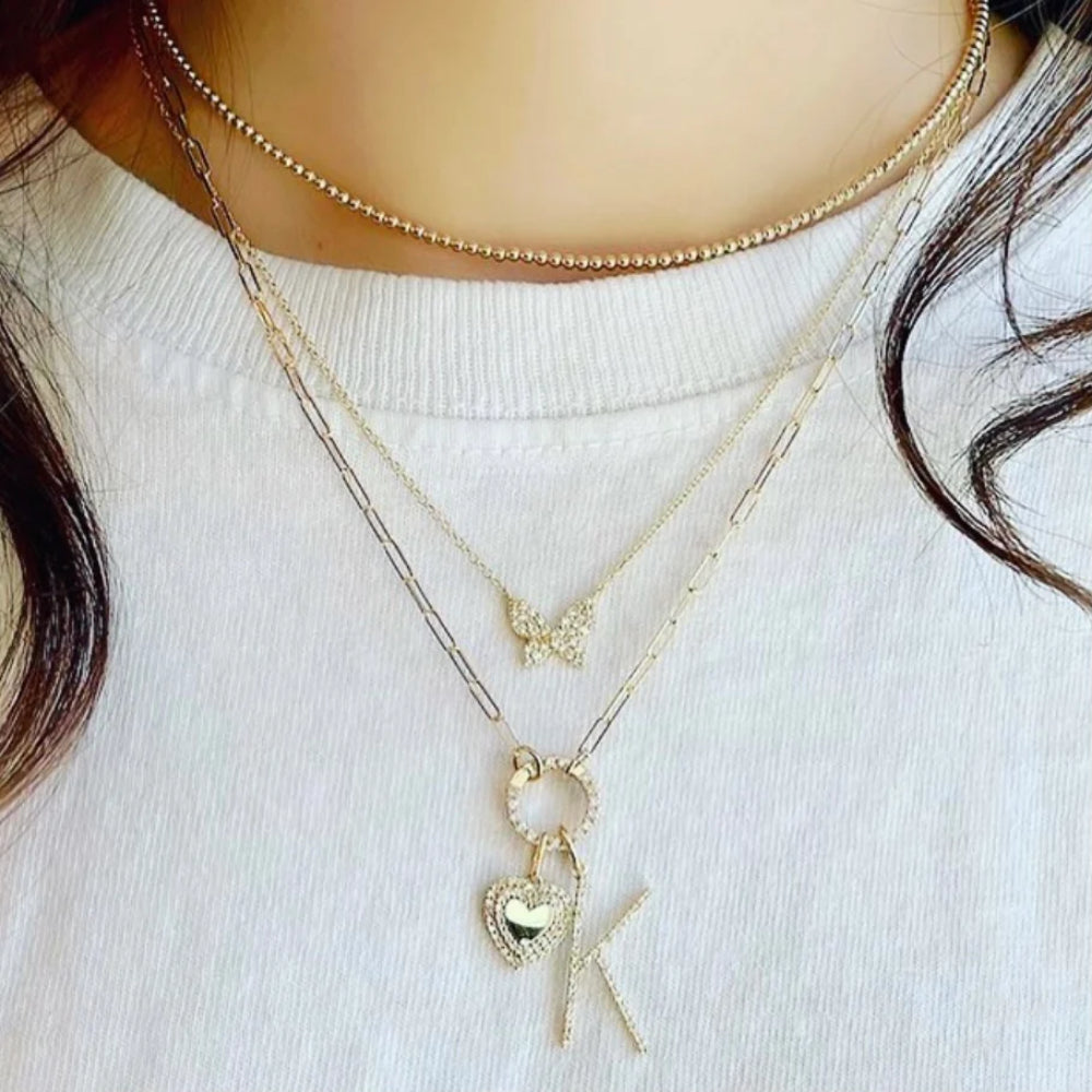 Rachel Reid 14k Oversized Diamond Letter Charm