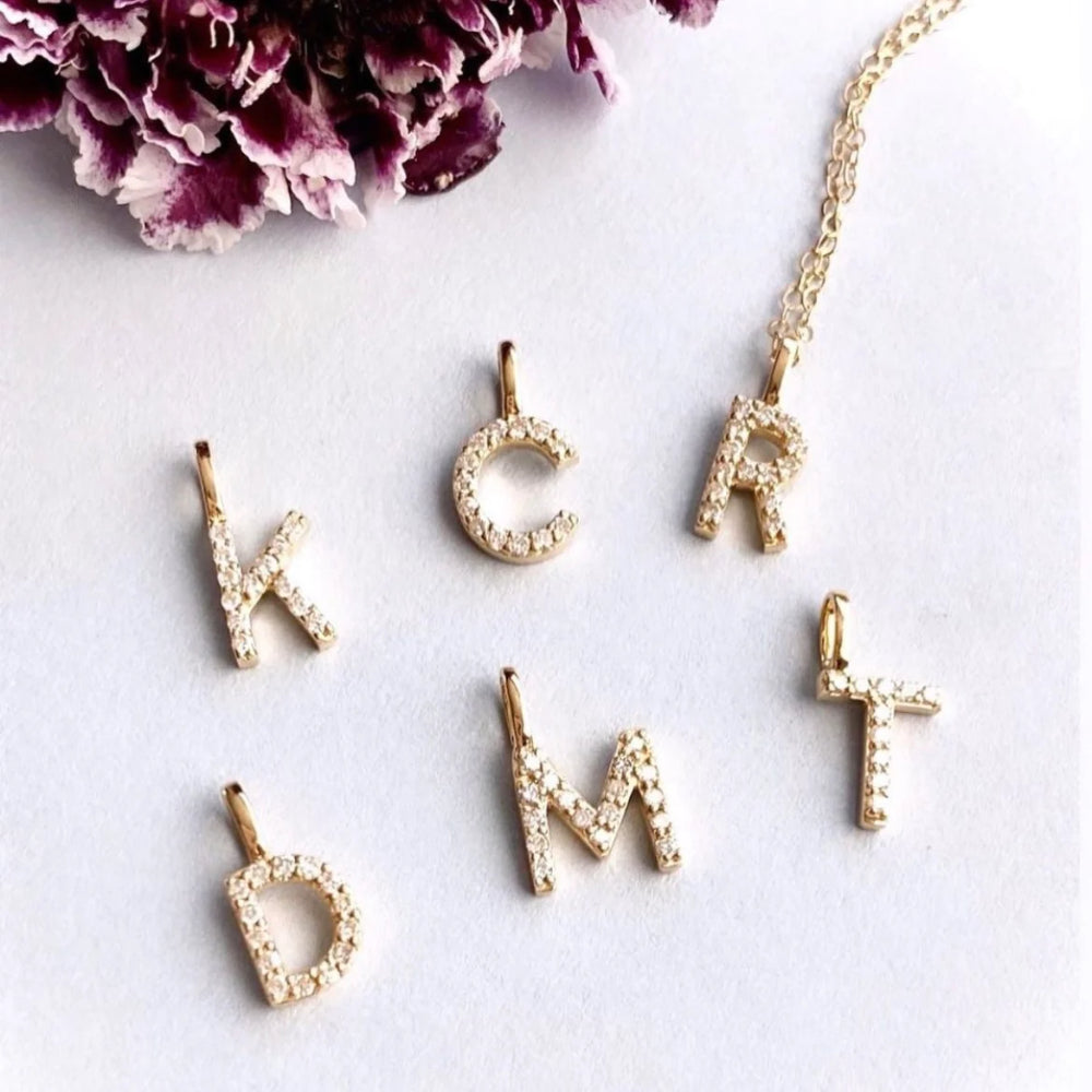 Rachel Reid 14k Diamond Letter Charm