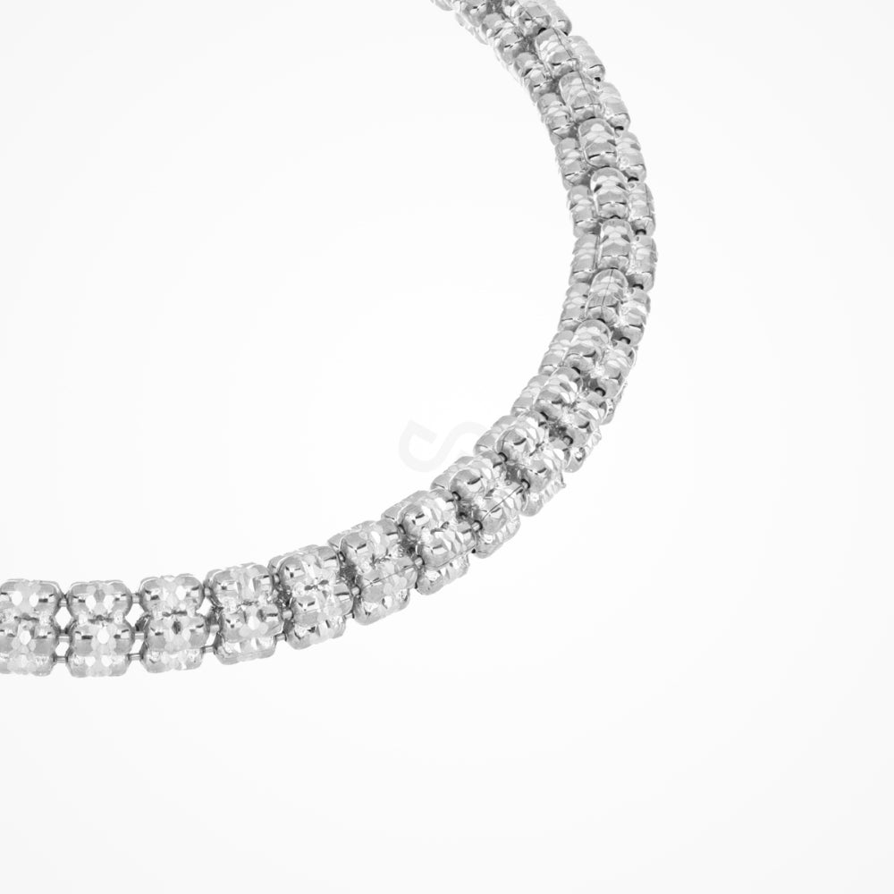 Desmos Sterling Silver "Infinity Round" Diamond-Cut Bracelet 7"