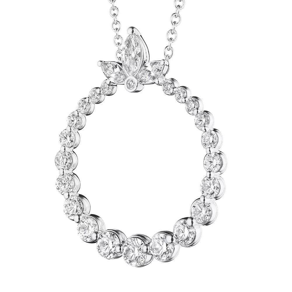 Verragio 18k Hera Marquise Graduated Diamond Circle Pendant