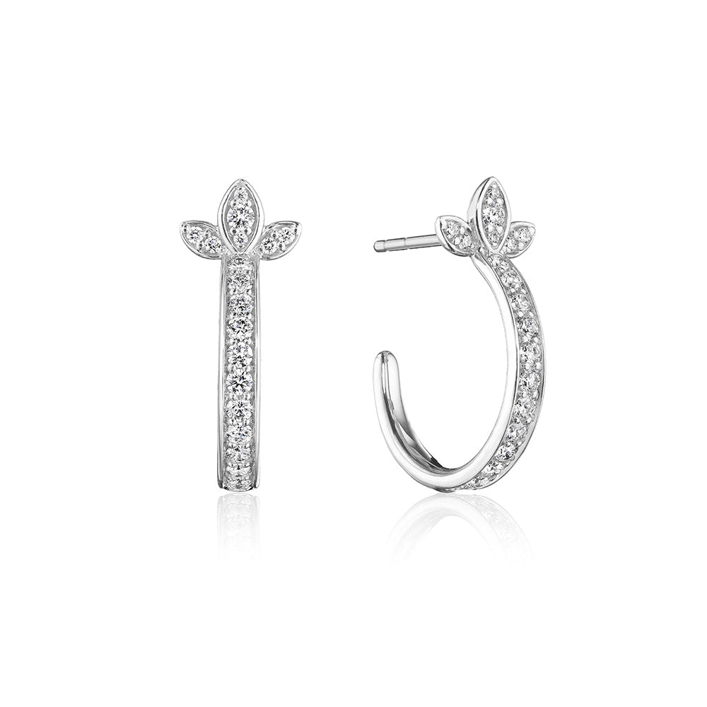 Verragio 18k Gold Athena Marquise Diamond Hoop Earrings