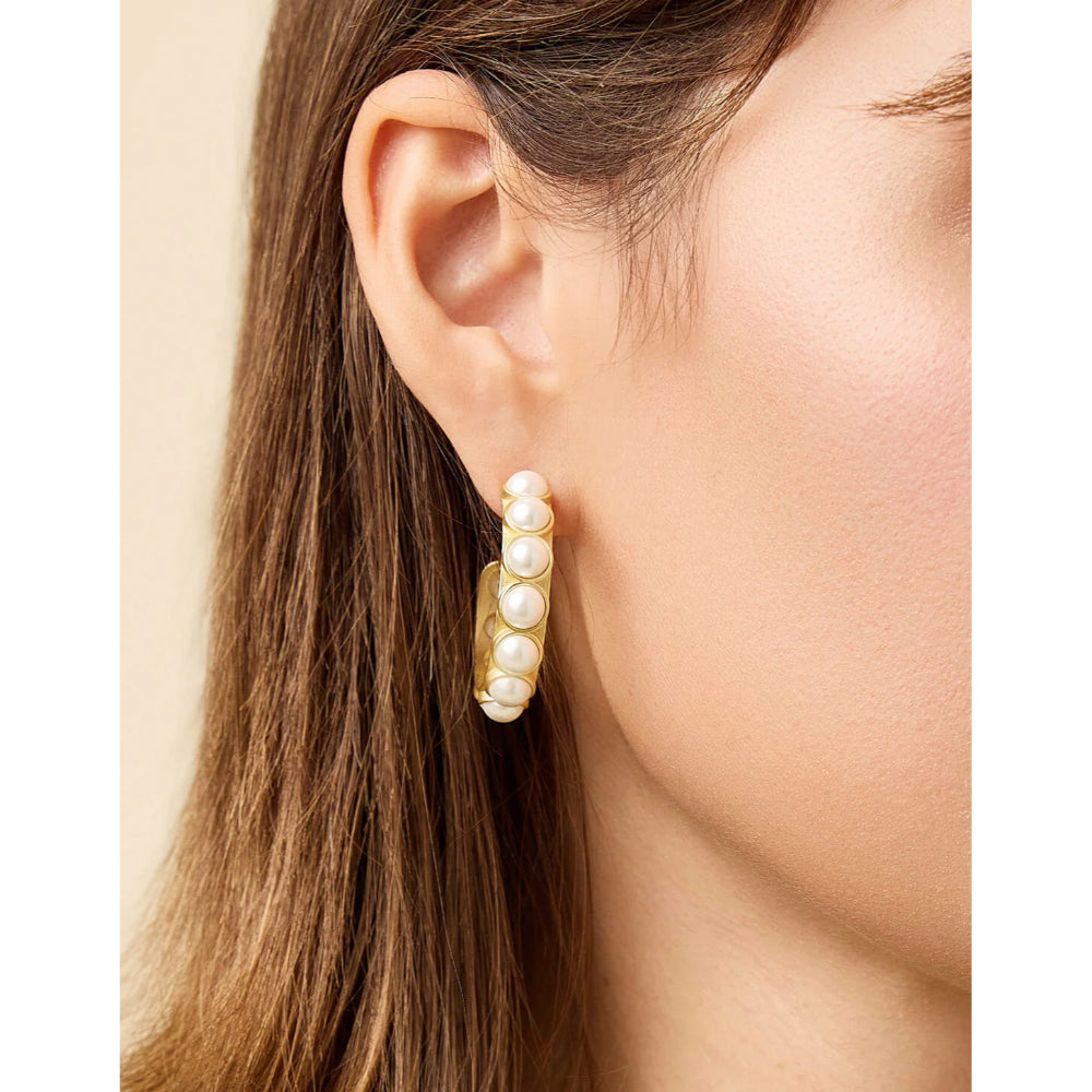 Spartina Anna Hoop Earrings - Pearl