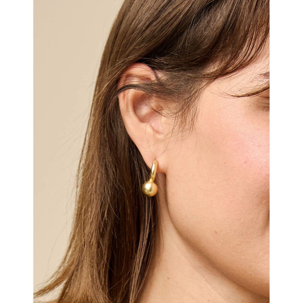 Spartina Gold Chunky Ball Hoop Earrings