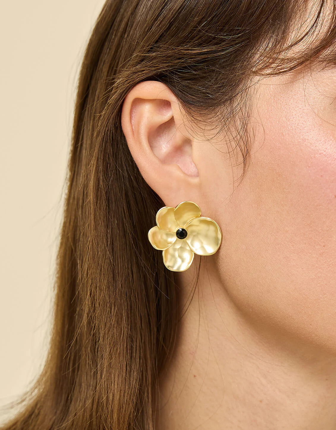Spartina Gold Viola Earrings - Black